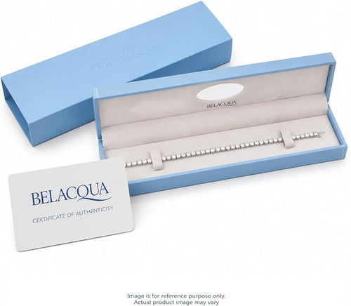 Belacqua Lab Grown Diamond Tennis Bracelet in Sterling Silver Round Cut, 2 to 8 Carat Bracelets, G Color, SI Clarity, Prong Set, Fine Jewelry for Women, Gift