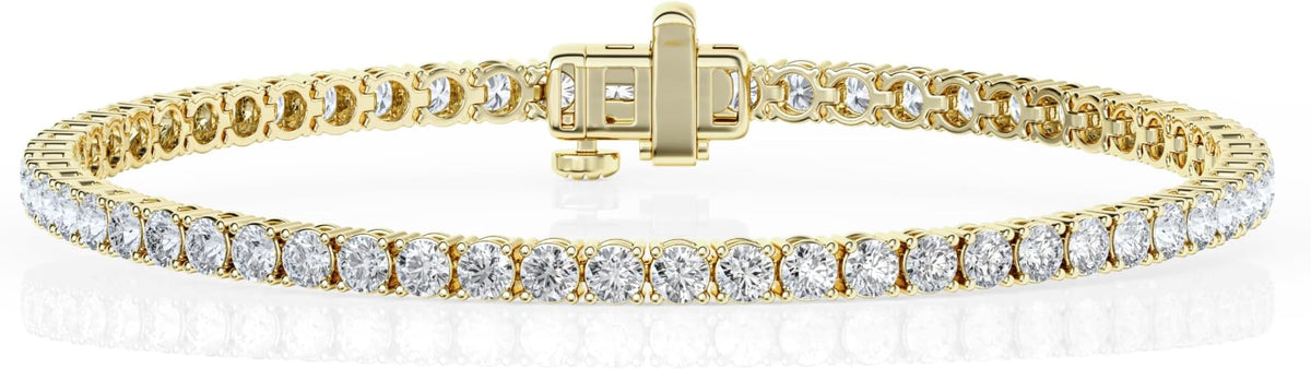Belacqua Lab Grown Diamond Tennis Bracelet in Sterling Silver Round Cut, 2 to 8 Carat Bracelets, G Color, SI Clarity, Prong Set, Fine Jewelry for Women, Gift