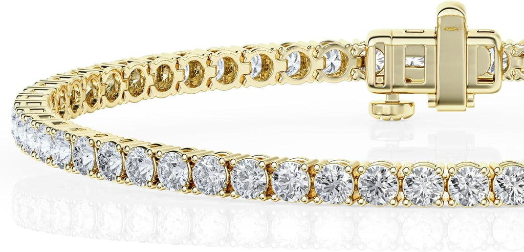 Belacqua Lab Grown Diamond Tennis Bracelet in Sterling Silver Round Cut, 2 to 8 Carat Bracelets, G Color, SI Clarity, Prong Set, Fine Jewelry for Women, Gift