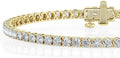 Belacqua Lab Grown Diamond Tennis Bracelet in Sterling Silver Round Cut, 2 to 8 Carat Bracelets, G Color, SI Clarity, Prong Set, Fine Jewelry for Women, Gift